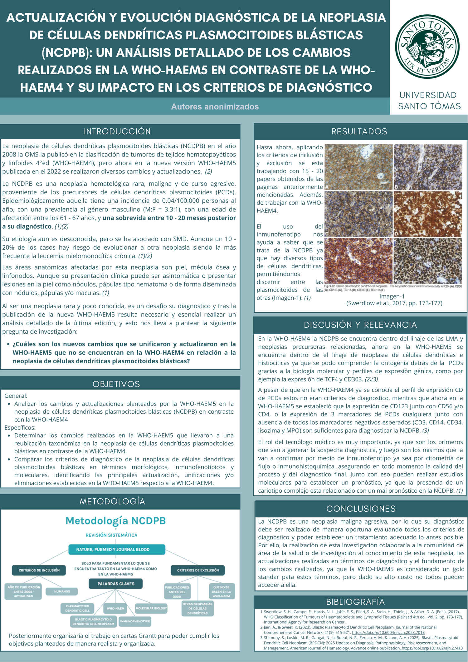 Póster sobre neoplasia de células dendríticas plasmocitoides blásticas